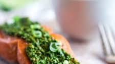 Baked Salmon with Asian Cilantro Pesto