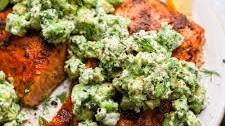 Baked Salmon with Avocado & Feta
