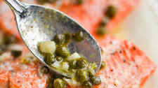 Baked Salmon with Lemon Caper Butter