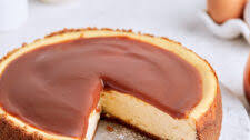 Baked Salted Caramel Cheesecake with Sour Cream
