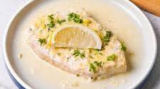 Baked Swordfish Recipe with Lemon Garlic Cream Sauce
