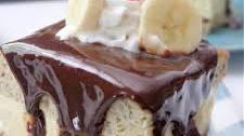 Banana Ice Cream Cake with Hot Fudge