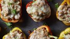 Beef & Cheddar Stuffed Peppers