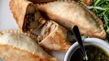 Beef, Onion & Potato Empanadas with Chimichurri Sauce