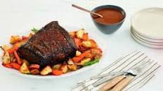 Beef Roast with Root Vegetables & Red Wine Pan Sauce