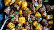 Beef Sirloin Steak Bites with Garlic Butter Potatoes