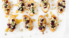Blue Cheese, Walnut, Cranberries and Honey Crostini