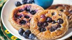 Blueberry Pancakes with Mango Cashew Cream