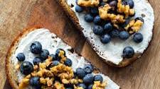 Blueberry Ricotta Toast with Hot Honey Walnuts