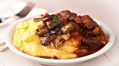 Braised Beef and Mushrooms with Polenta