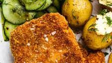 Breaded tofu dinner