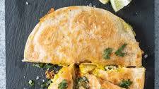 Breakfast Quesadilla with Egg + Smashed Avocado