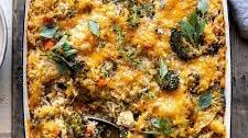 Broccoli Cheddar Chicken and Rice Casserole.