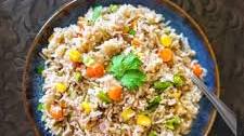 Brown Rice Vegetable Pilaf Pulao (Glutenfree & Vegan)