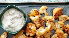 Buffalo Cauliflower with Blue Cheese Sauce