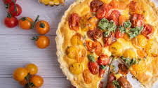 Burst Tomato Tart with Herbed Crust and Salsa Verde