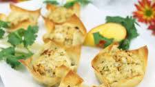 CRISPY GOAT CHEESE CRAB WONTON CUPS