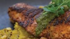 Cajun Salmon with Mustard Greens