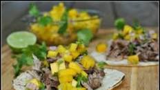 Caribbean Pork Tacos with Mango Salsa
