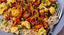 Cauliflower Stir Fry with Crispy Tofu
