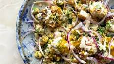 Cauliflower salad with amba and tahini