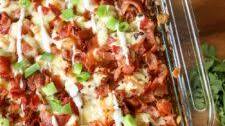 Cheesy BBQ Chicken and Loaded Potato Casserole