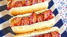 Cheesy Bacon Wrapped Hot Dogs