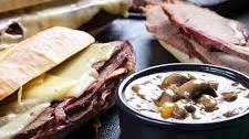 Cheesy Mushroom French Dip Sandwiches