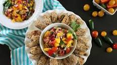 Cheezy Polenta Jalapeño Poppers with Mango Salsa