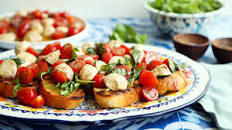 Cherry Tomato, Bocconcini and Basil Bruschetta
