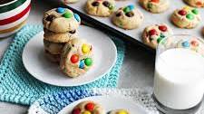Chewy Peanut Butter Cookies with Chocolate M&M's