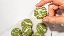 Chewy Vegan Matcha Cookies with White Chocolate Drizzle