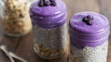Chia Parfait with Granola and Blueberry Tofu Creme
