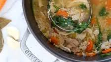 Chicken Soup with Spinach and Whole Wheat Acini di Pepe