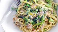 Chicken and Broccoli Linguine with Lemon Butter Basil Sauce