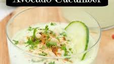 Chilled AVOCADO SOUP with cucumber