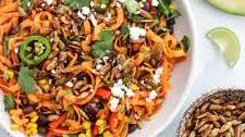 Chipotle Sweet Potato Noodles with Black Beans