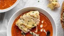 Chipotle Tomato Soup with Smoked Cheddar Pull Apart Bread