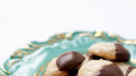 Chocolate Dipped Almond Macaroons