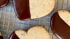 Chocolate Dipped Cacao Nib Cookies