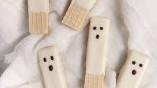 Chocolate Dipped Ghost Wafer Cookies