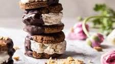 Chocolate Dipped Peanut Cookie Ice Cream Sandwiches