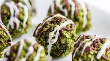 Chocolate-Drizzled Matcha Energy Bites
