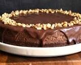 Chocolate-Glazed Hazelnut Mousse Cake