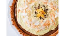 Chocolate Mango Cream Pie With Toasted Coconut