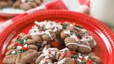 Chocolate Peppermint Spritz Cookies