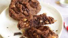 Chunky Nutty Double Chocolate Cookies