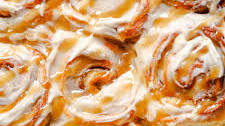 Cinnamon apple rolls with caramel drizzle