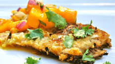 Coconut-Crusted Fish Fillets With Mango Salsa