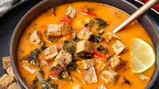 Coconut Curry Soup with Crispy Tofu